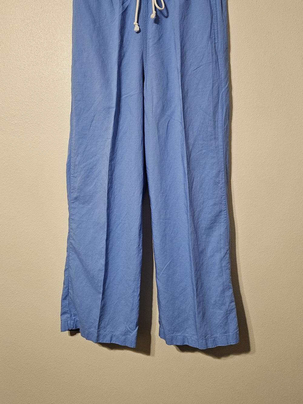 Uniqlo 1Wide Leg Rayon Linen Pants Blue Small.
